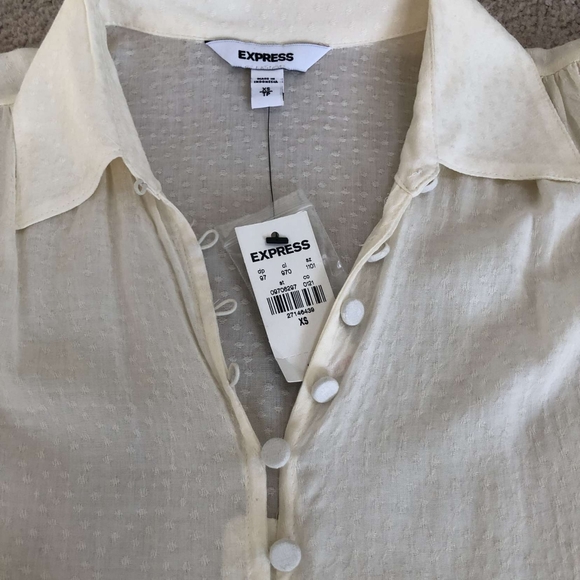 Cream colored sheer dress shirt from Express size extra small - Picture 2 of 2